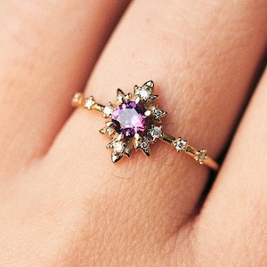 Pink Spinel Engagement Ring - Sterling Silver Spinel Ring - Stacking Spinel Ring - 14K Gold Spinel Ring - August Birthstone Ring  Gift Her