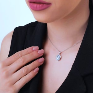 Aquamarine Necklace | Healing Crystal | Valentine&#39;S Day Gift | Sterling Silver | Mothers Day Gift | Gift For Her | Delicate Necklace