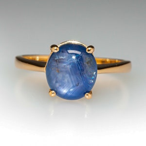 Antique Sapphire Star Ring, 14k Gold Sapphire Ring, Blue Star Sapphire Ring, Sterling Silver Ring, Sapphire Jewelry, Sapphire Ring For Women