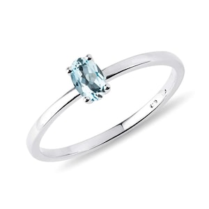 Dainty Aquamarine Ring, Stacking Aquamarine Ring, Sterling Silver Ring, Aquamarine Jewelry, 14k Solid Gold Ring, Gift For her