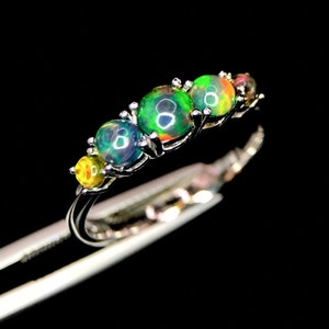 Black Opal Ring, Silver Black Opal Ring, Gold Opal Ring, Black Opal Engagement Ring, Opal Promise Ring, October Birthstone,  One Of The Best