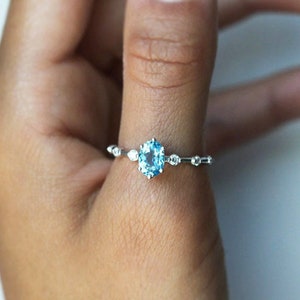 Silver blue topaz ring , sterling silver ring , dainty topaz ring , topaz ring , gold topaz ring , engagement ring , wedding ring , gifts