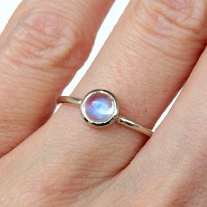 Silver Moonstone Ring - Rainbow Moonstone Ring - Silver Moonstone Ring - Gold Moonstone Ring - Stacking Ring - Engagement Ring - Gift