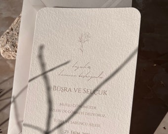 Bords arrondis I Invitation minimaliste avec enveloppes I Mariage