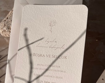 Minimalist wedding invitation including envelopes with rounded corners | Wedding invitation card | Stationery | Wedding Invitation
