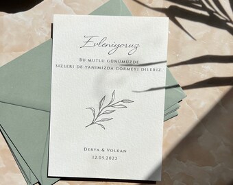 Leaf Invitation I Branch I Wedding Invitation Save The Date A6