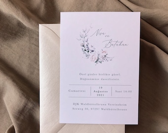 Frühlingsglück I Minimalistische Einladung I Hochzeit