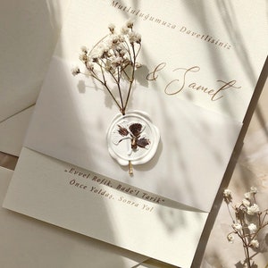 Dried Flower Invite. DIN A6 I Vintage Einladungset I Hochzeit 画像 4