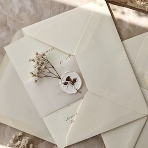 Dried Flower Invite. DIN A6 I Vintage invitation set I Wedding image 5