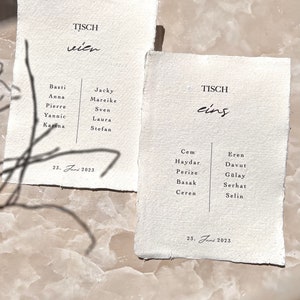 Place Cards Handmade Paper I Place Cards I Seating Plan I Wedding