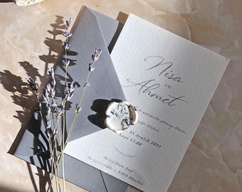 Lavender I Invitation with scented sealing wax I Wedding I Save The Date