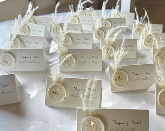 Place/Name Cards I Sealing Wax, Dried Flower