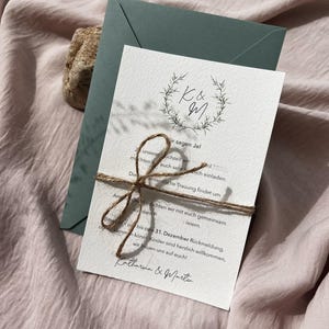 Rustic invitations with ribbon & kraft paper envelope | Wedding - 10 pack | Wedding invitation card Dügün Davetiye