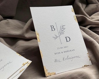 All Edges Gold Leaf I Gold Leaf Invitation I Wedding I Save The Date I etc.