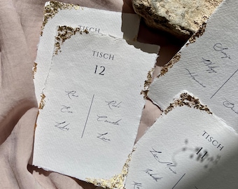 Handmade Paper Table Cards | Place Cards | Seating Plan | Wedding