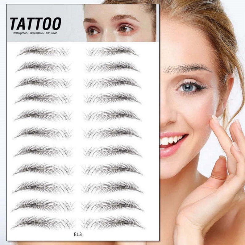 3D Eyebrow Tattoo Stickers for Women Eyebrow Stickers for Etsy UK