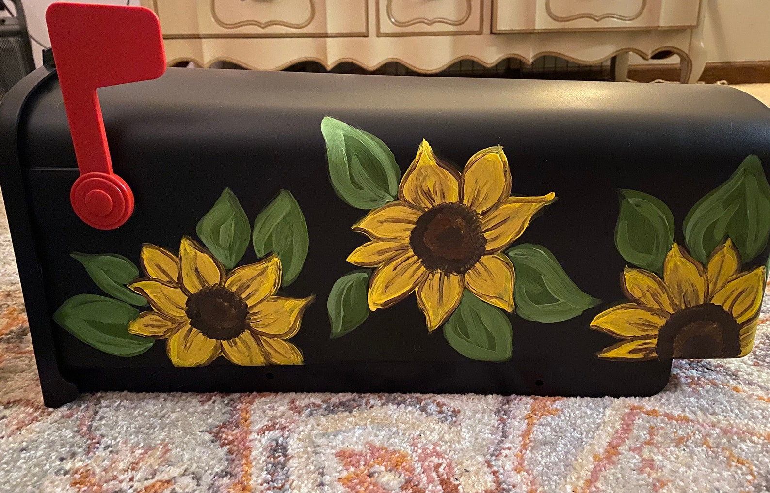 Sunflower Handpainted Mailbox Etsy
