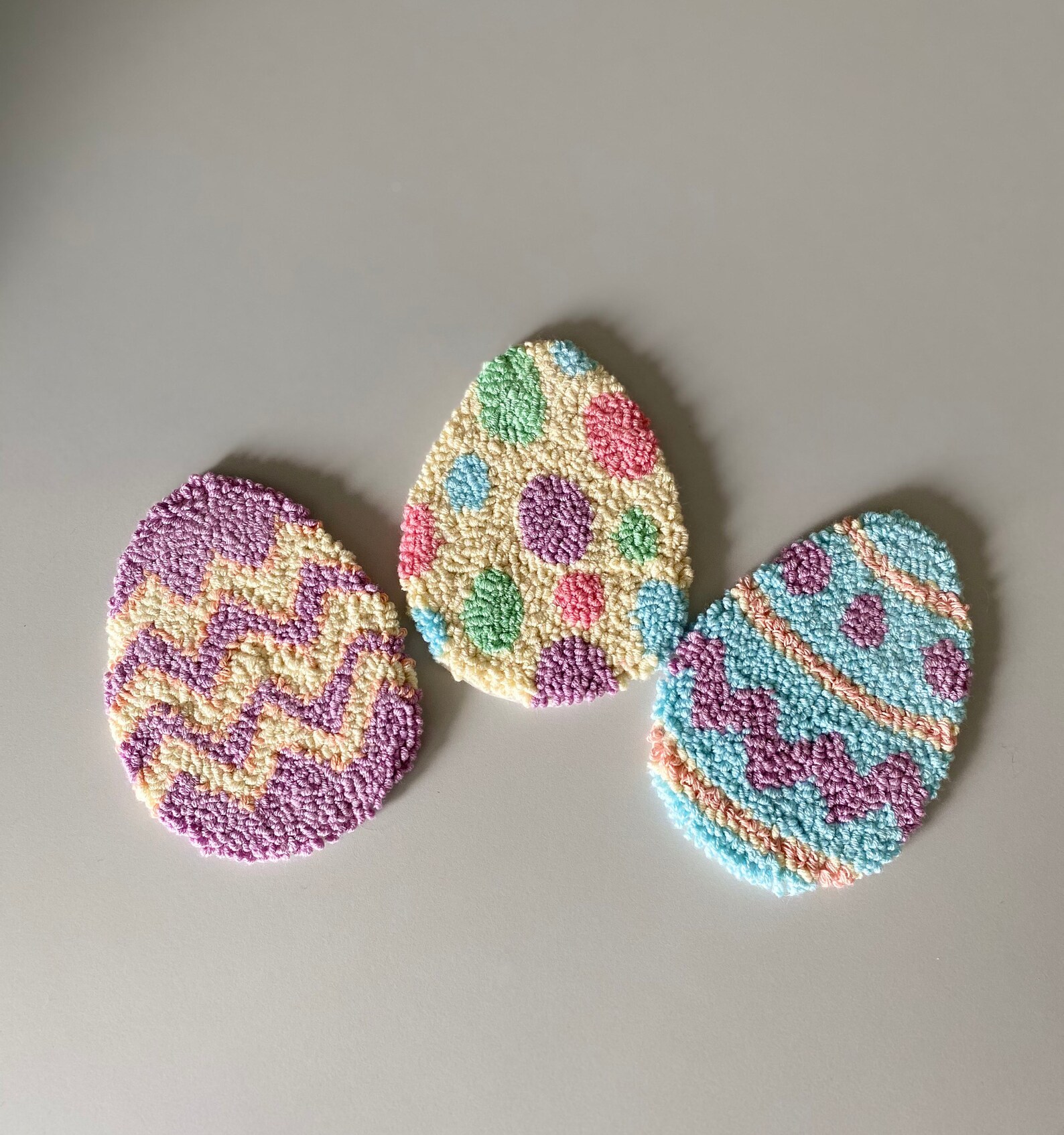 READY TO SHIP 3 Pieces Set of Easter Egg Punch Needle Etsy