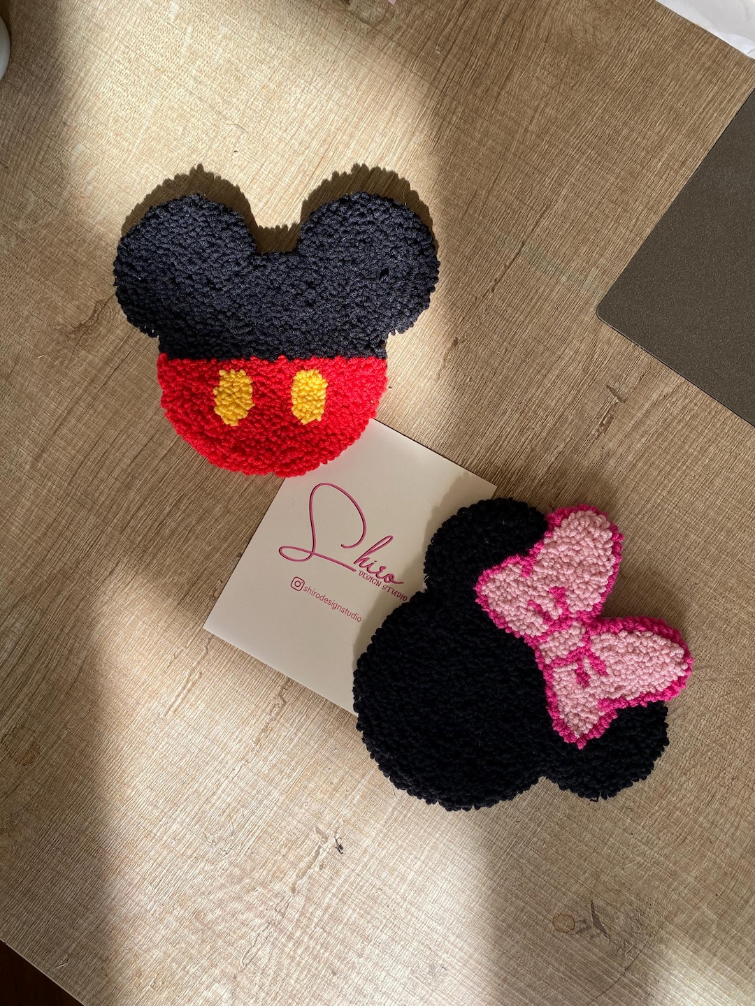 Mickey Mouse Punch Needle Coaster Rug Coaster Drink Coaster