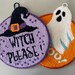 Punch Needle Halloween Door Sign Halloween Wreath Fall - Etsy