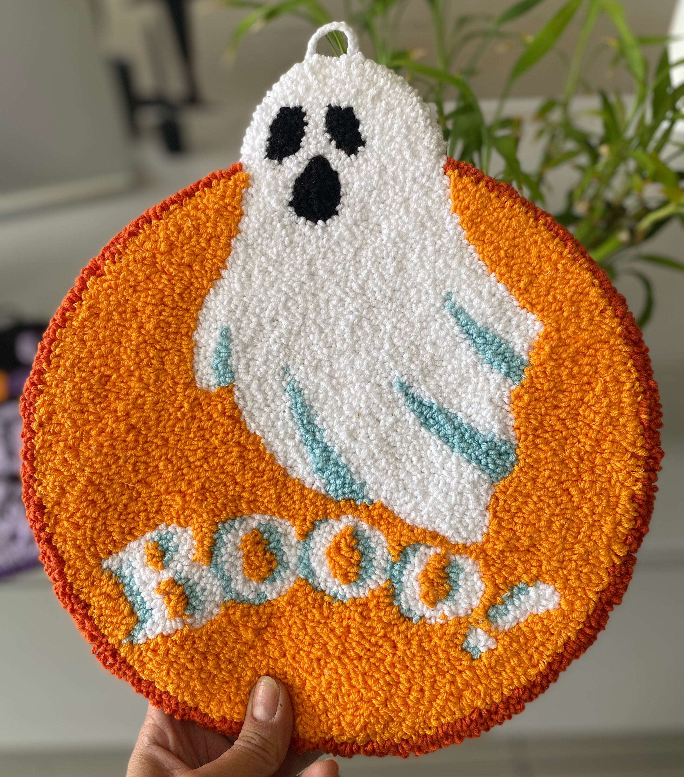 Punch Needle Halloween Door Sign Halloween Wreath Fall | Etsy