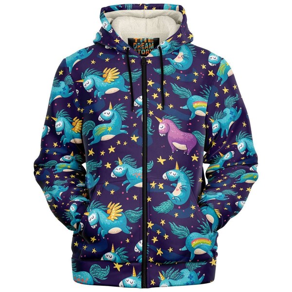 Cosy Unicorn Hoodie Jacket - Pink main image 1