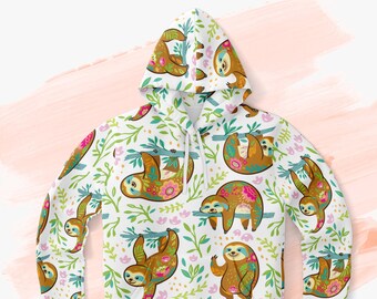 Sloth Hoodie Kawaii Unique All Over 