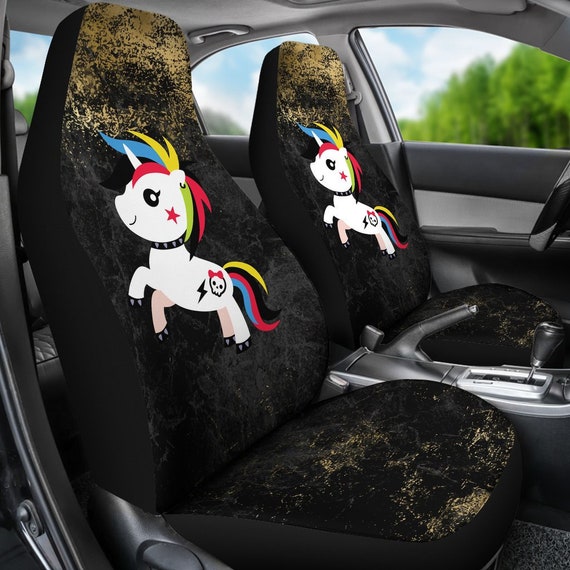 Punk Einhorn Auto Sitzbezug für Fahrzeug Kawaii Goth Sitzbezüge für Auto  für Frauen AutoSitzhülle Mädchen Auto Zubehör Auto Sitzbezüge - .de