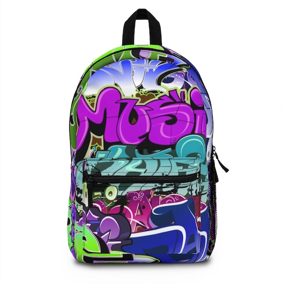 Graffiti Backpack made in USA / Light Designer Backpack Fits 