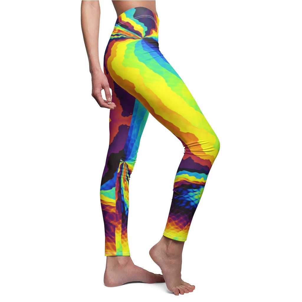 Rainbow Rave Leggings Psychedelic Leggings Trippy Designer - Etsy