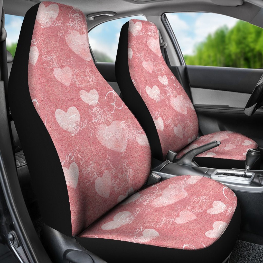 Feminine Pink Herzen Auto Sitzbezüge für Fahrzeug, Auto Sitzbezug