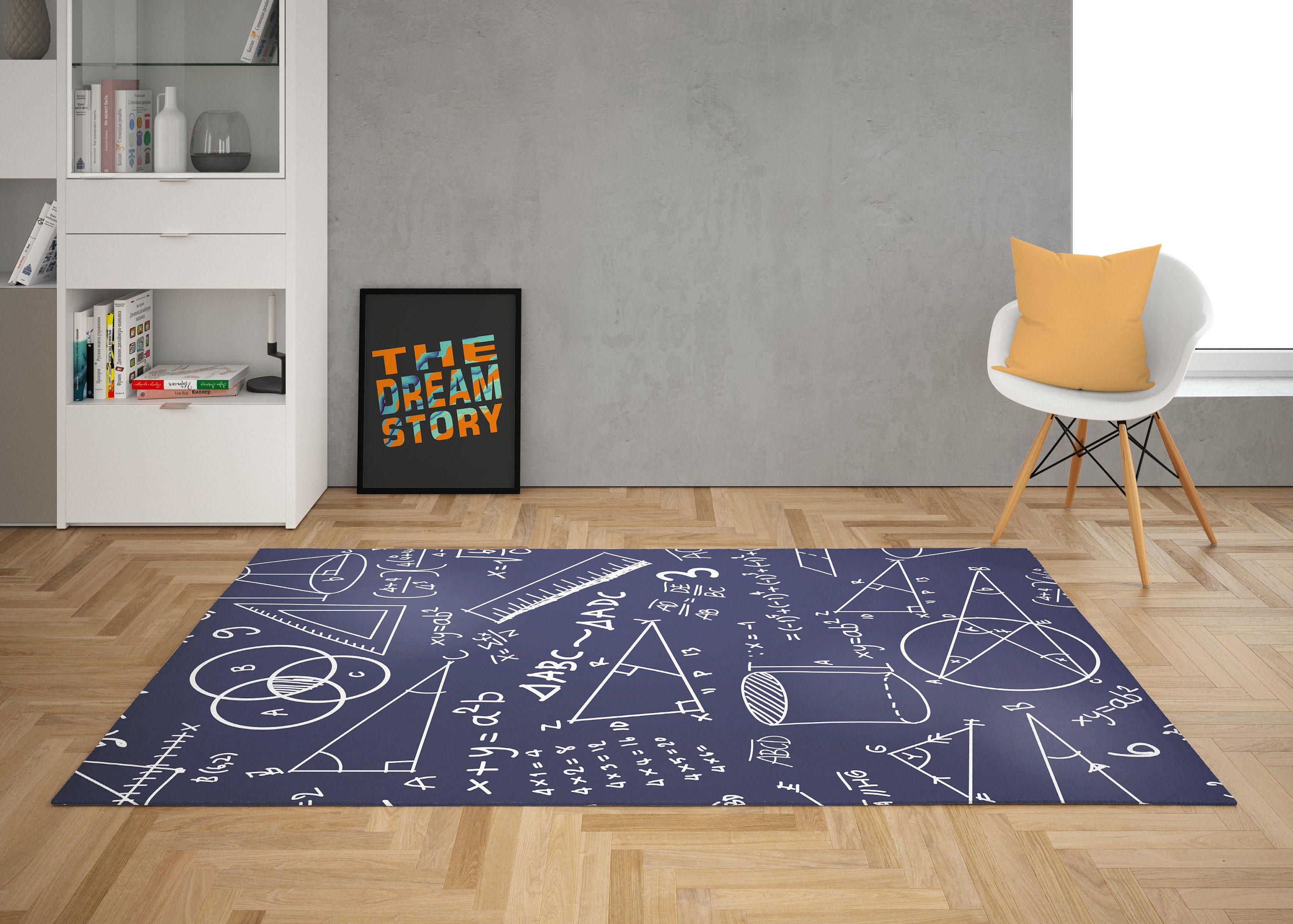 Math Doodles Area Rug Science Themed Rug Mathematics - Etsy