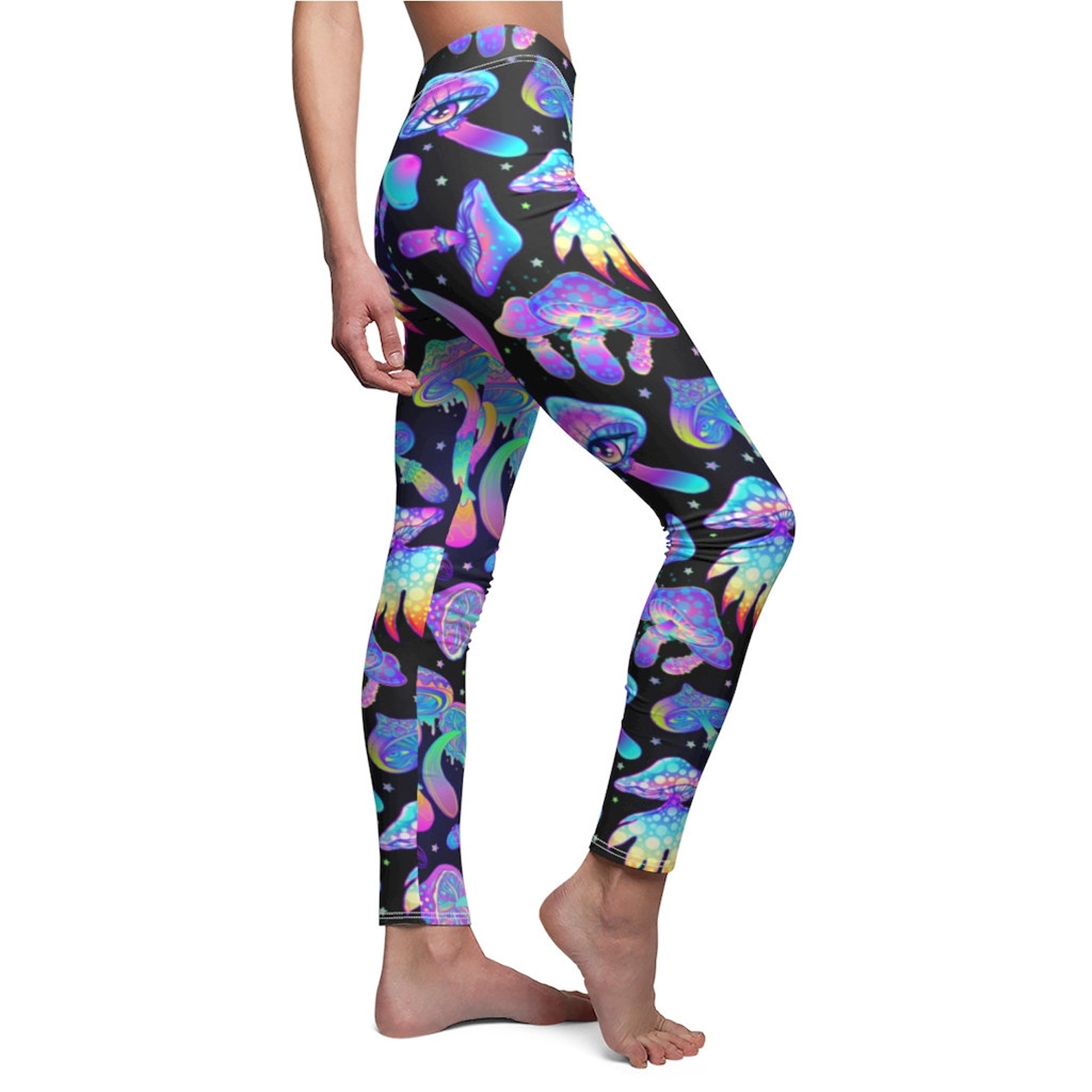 Psychedelic Mushroom Leggings Trippy Magic Mushroom Designer | Etsy