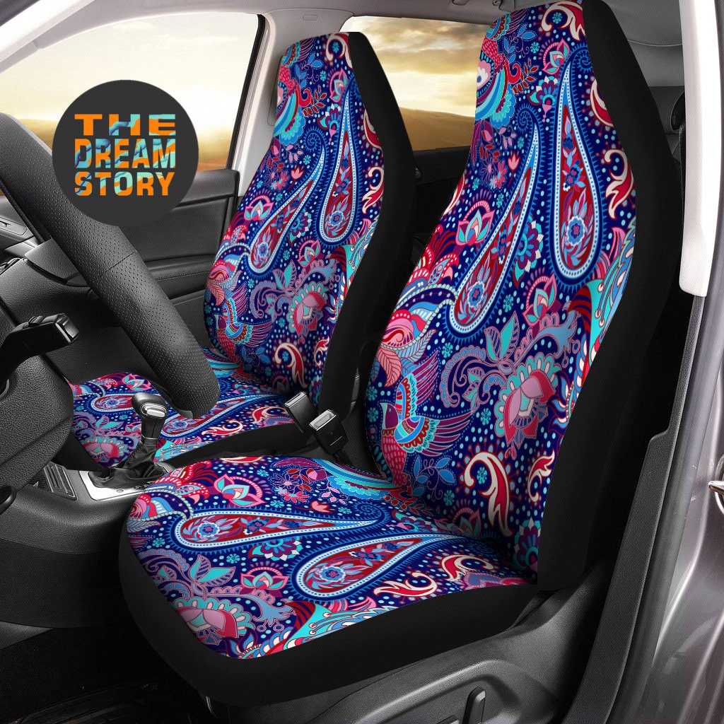 Colorful Paisley Car Seat Covers For Vehicle | Abstract Abstract Car Accessories