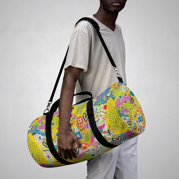 Floral Duffle Bag Girl Canvas Large 