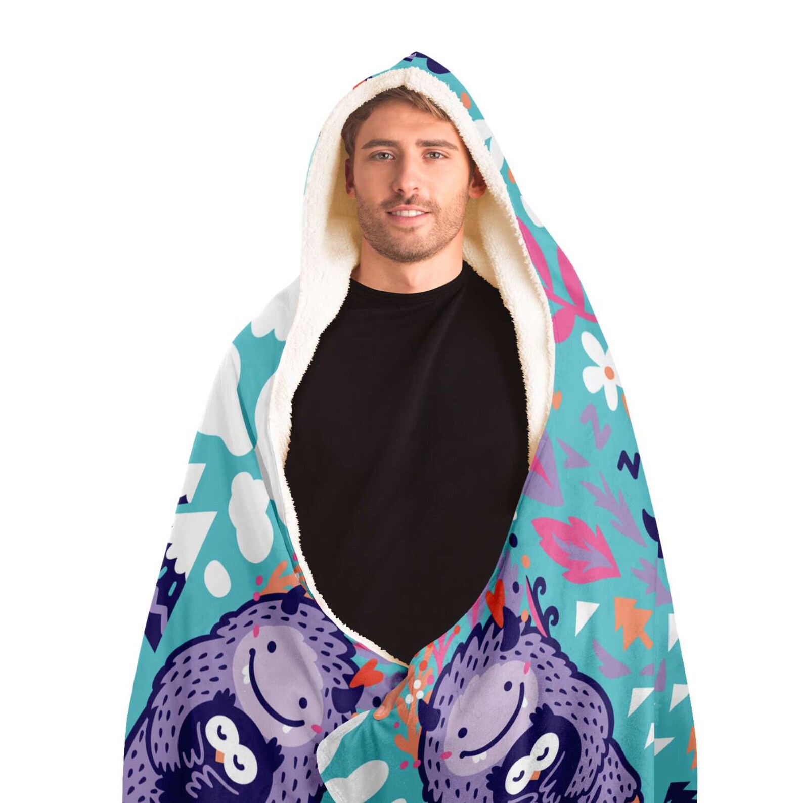 Cute Yeti Hooded Blanket // Funny Yetis Throw // Mythical Etsy