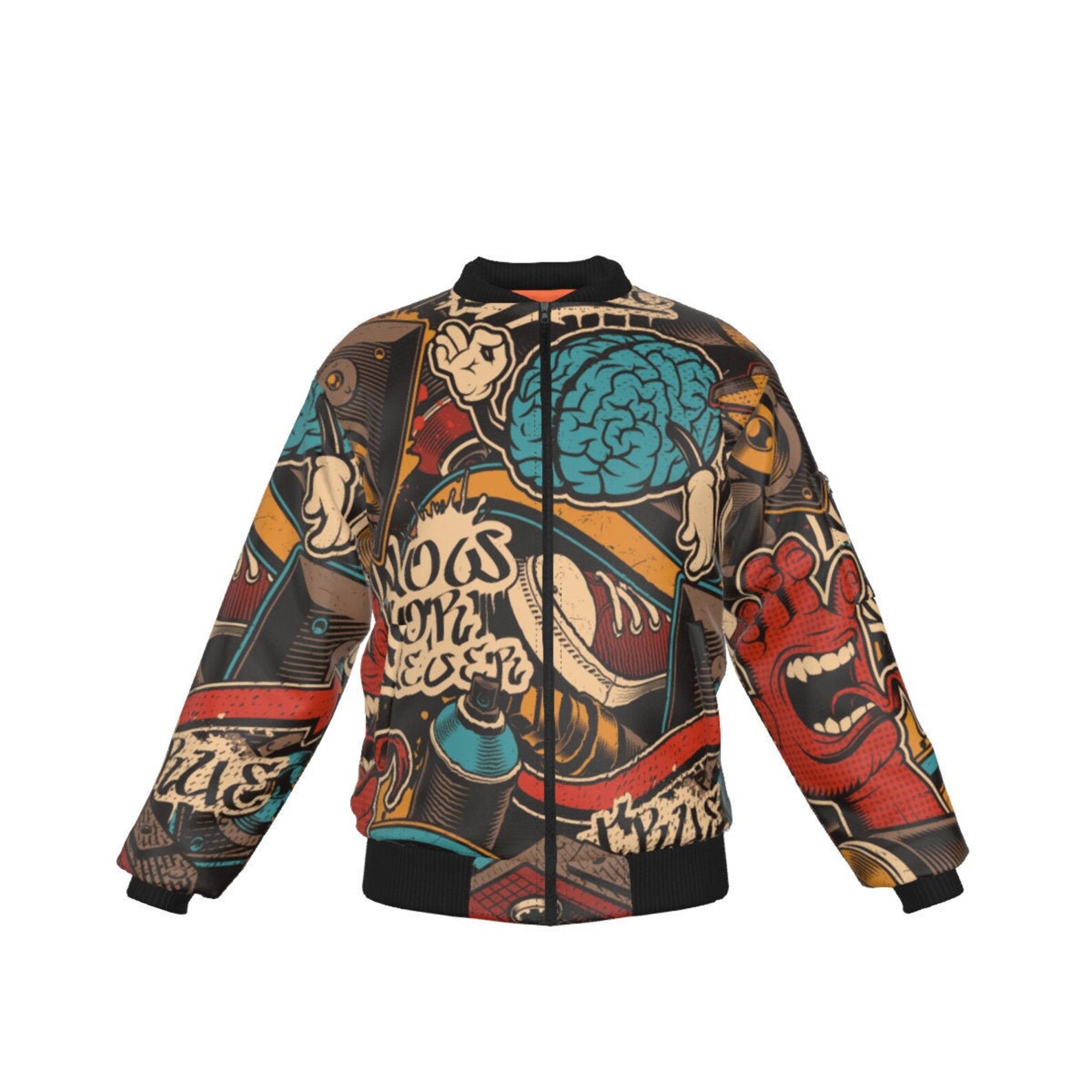 Graffiti Bomber Jacket / Urban Street Art Men Women Custom Etsy