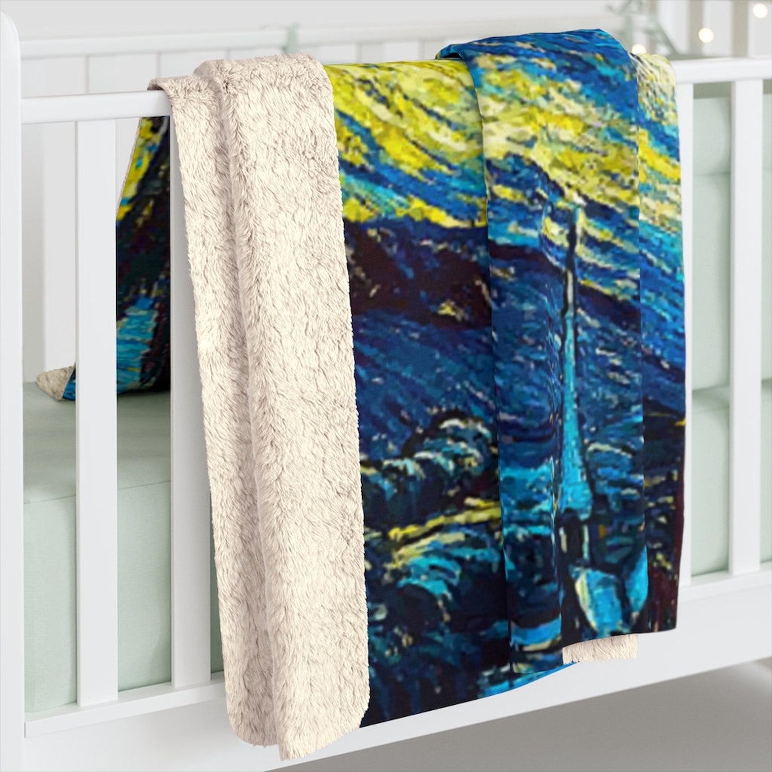 Starry Night Blanket Van Gogh Blanket Fleece Sherpa Etsy