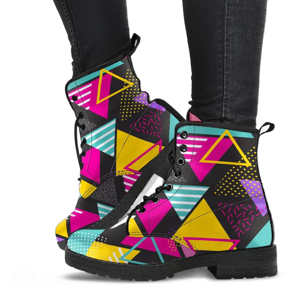 Funky Abstract Pop Art Boots / Stylish Popart Womens Combat - Etsy