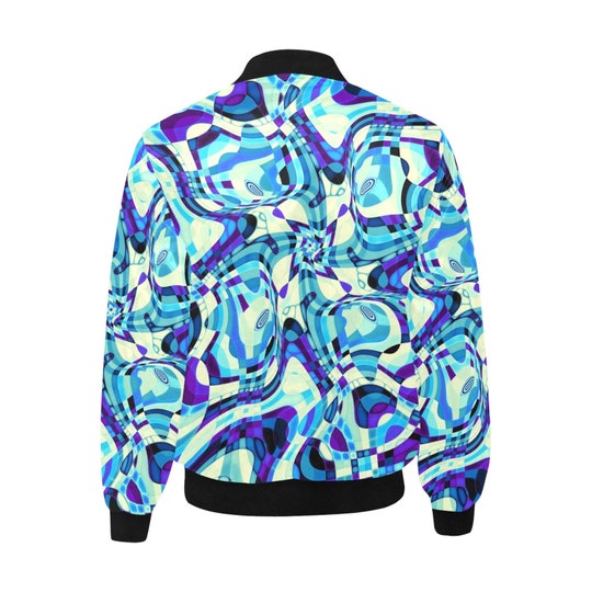 Disover Psychedelic Jacket | Psychedelic Bomber Jacket with Fuzzy Fleece | Rainbow Rave Outfit