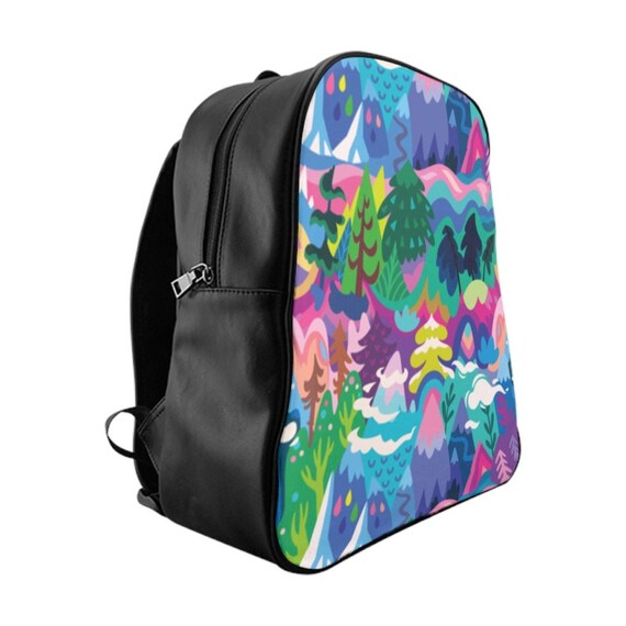 Faux leather cheap school backpack