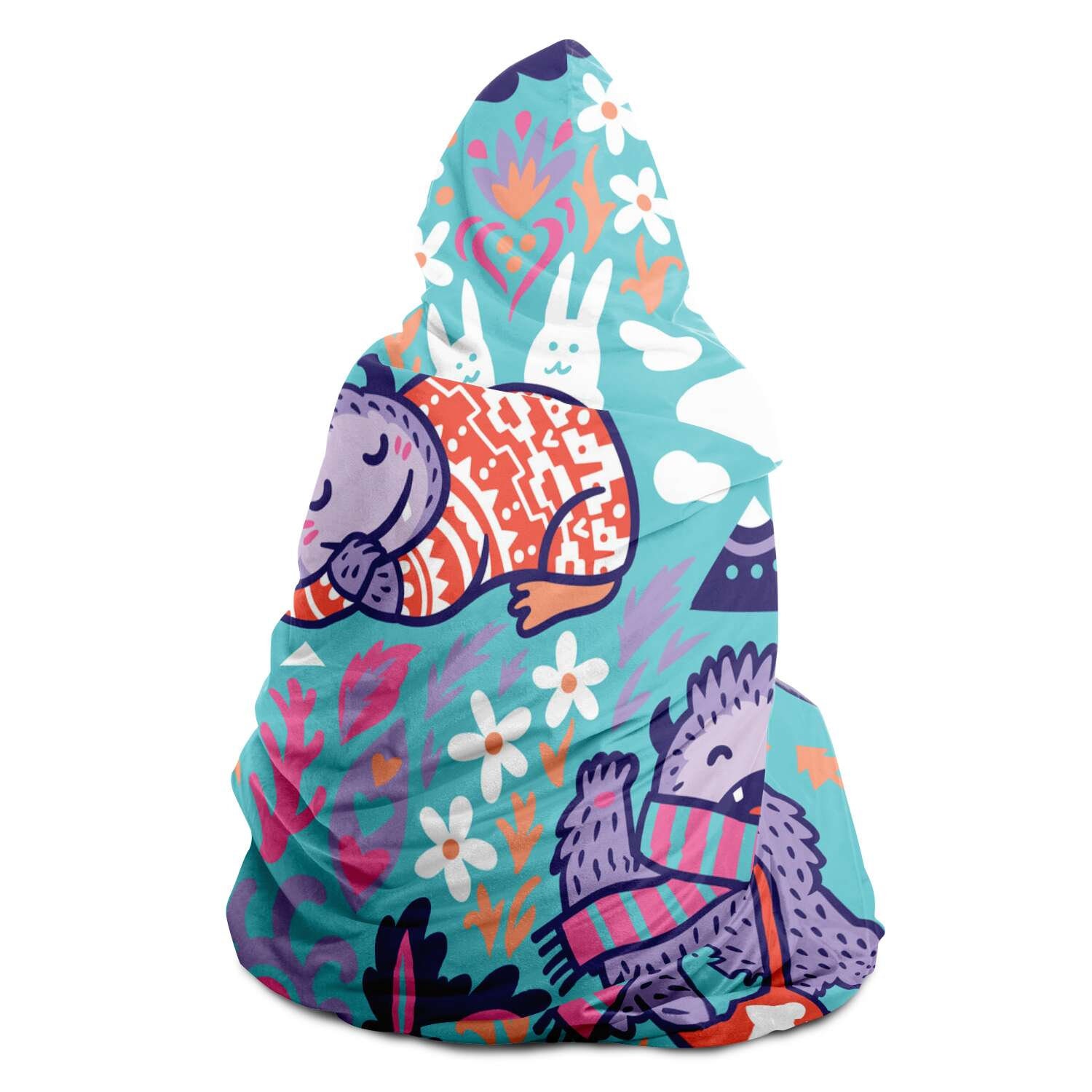 Cute Yeti Hooded Blanket // Funny Yetis Throw // Mythical Etsy