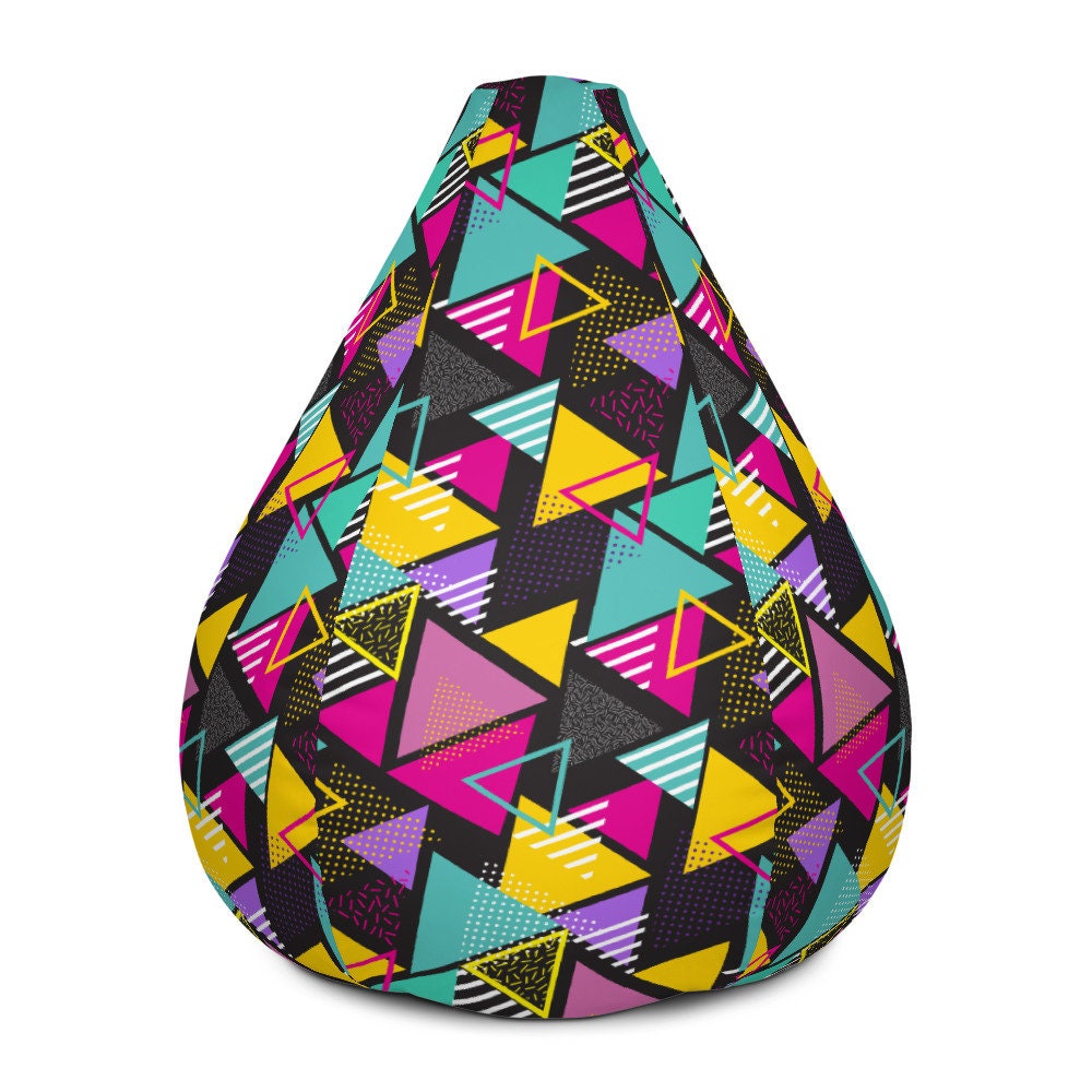 Abstract Retro Bean Bag Chair Cover Only Big Bean Bags Etsy