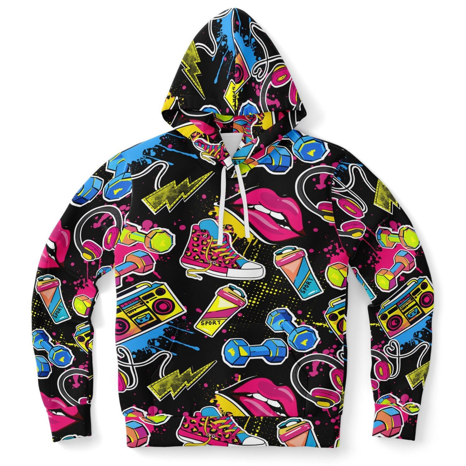 Sport Pop Art Hoodie Gym Pop Art Hood Abstract All Over Etsy