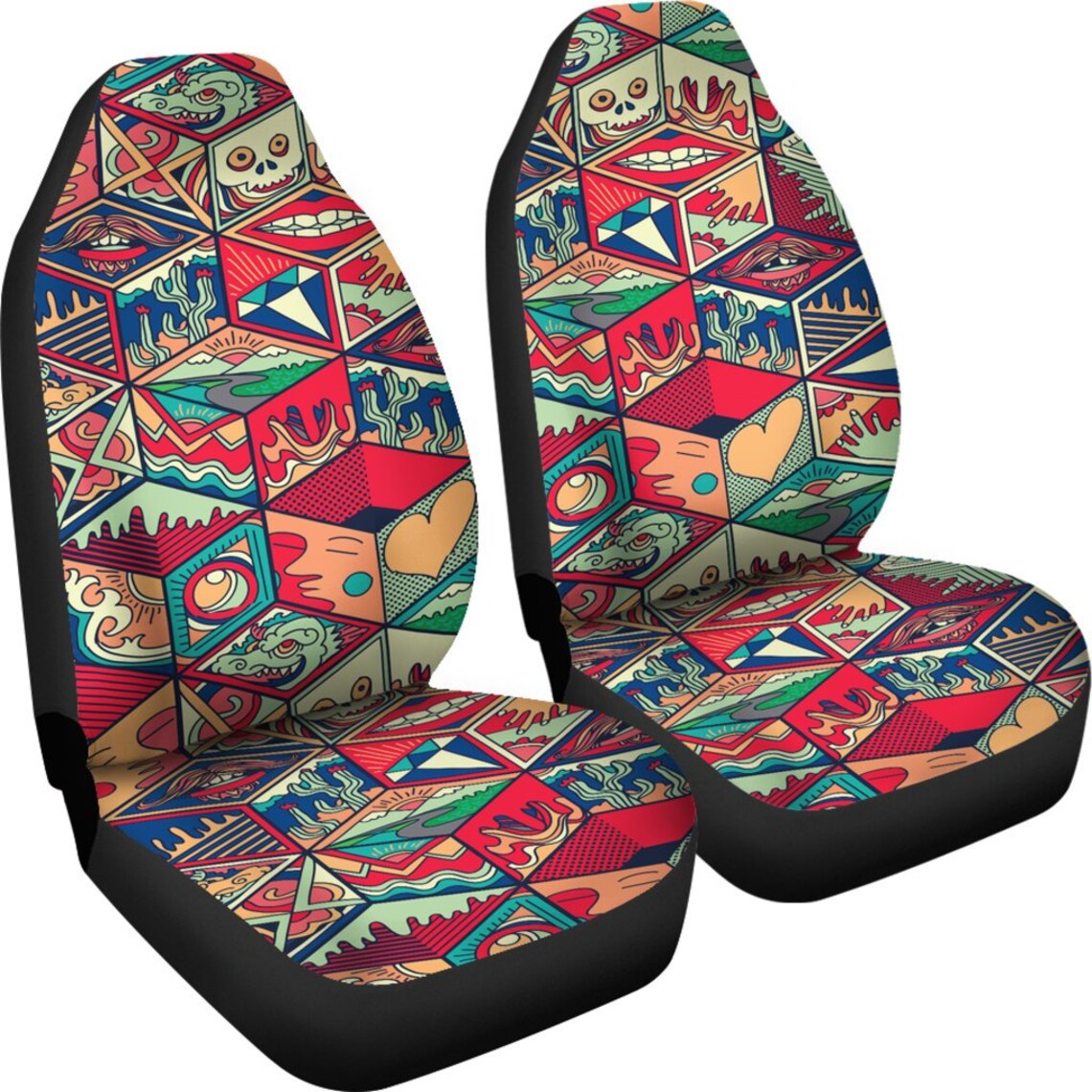Trippy Car Seat Covers for Vehicle Funky Seat Covers for Car Etsy