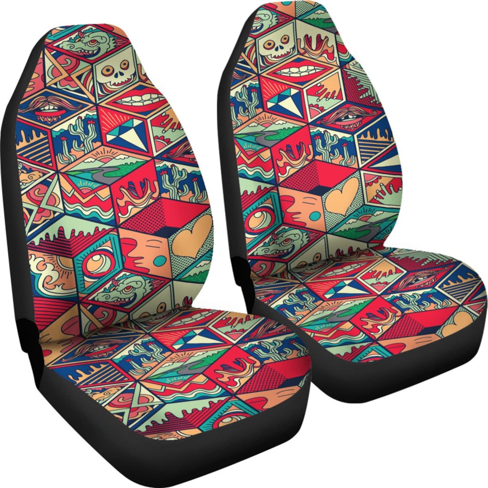 Trippy Car Seat Covers For Vehicle Funky Seat Covers For