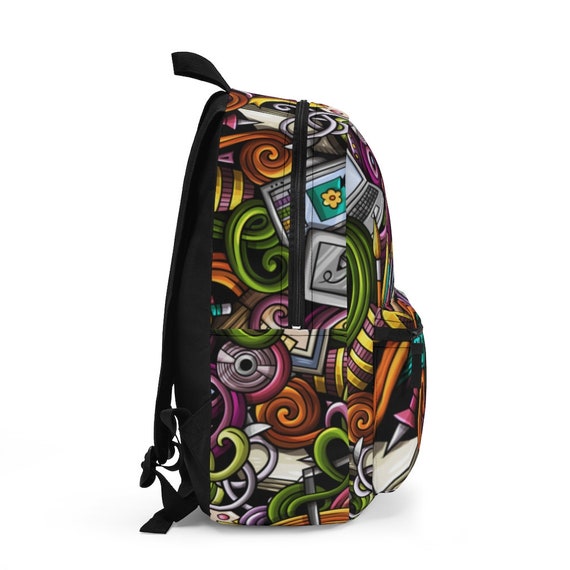 Artsy Backpack made in USA Psychedelic Abstract Art Backpacks