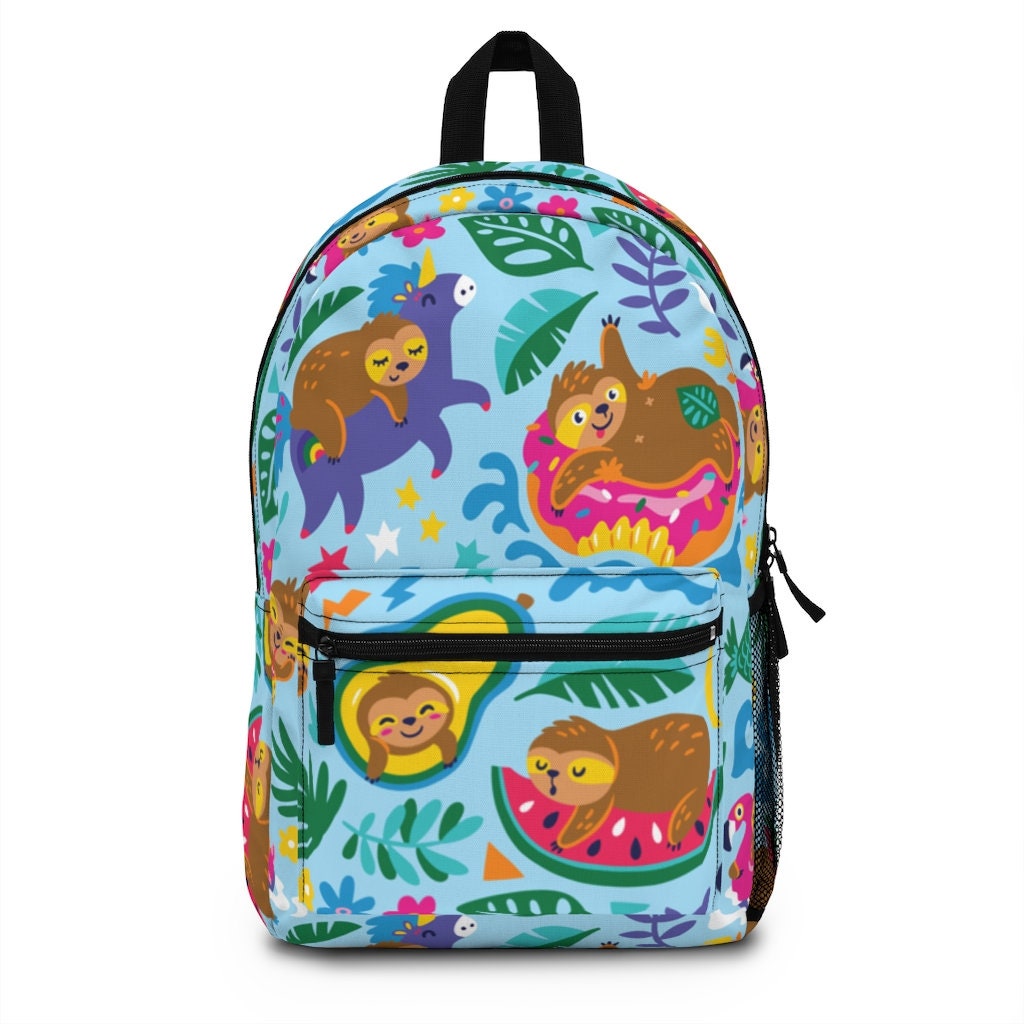 Cute Sloth Backpack / Watermelon Sloths Bag / Teal Sloth - Etsy UK