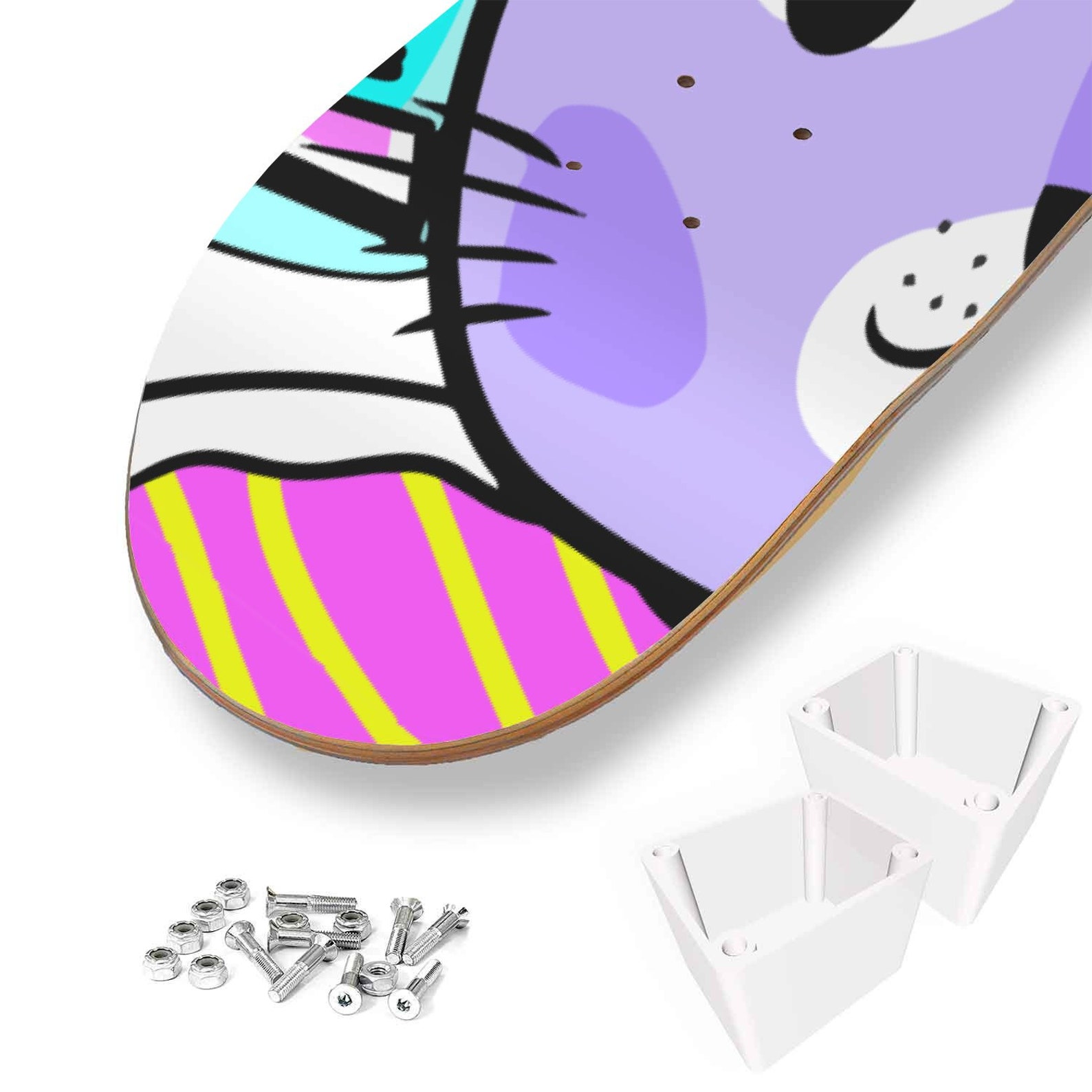 Kawaii Cat Pop Art Skateboard Wall Art Skate Deck Wall Art | Etsy