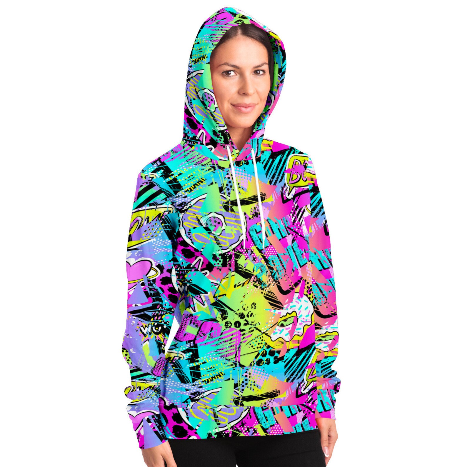 Psychedelic Pop Art Hoodie Trippy Pastel Hood Rave Hoody Etsy